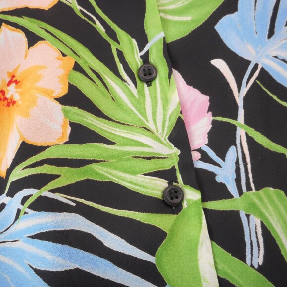 Emma James Tropical Shirt Dress Multicolor size 6P Petite Floral Short Sleeve - Picture 12 of 13